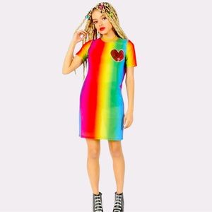 NWT 🆕 Iron Fist Somewhere over the Rainbow Mesh Mini Dress